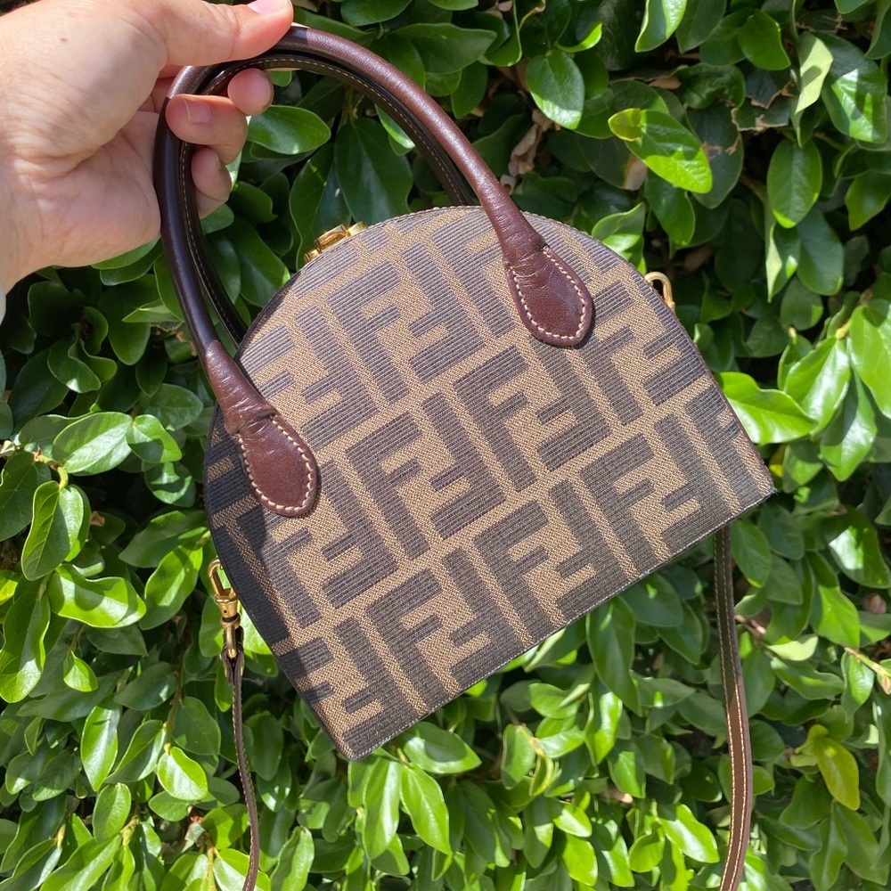 Authenic HTF rare Fendi Zucca vintage vanity box bag